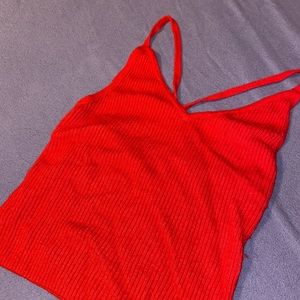 Kendall + Kylie Red Crop Top